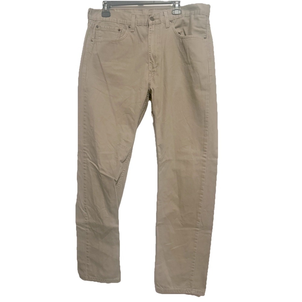 Levi's 505 jeans mens 36x34 regular fit straight beige denim pants retro classic
